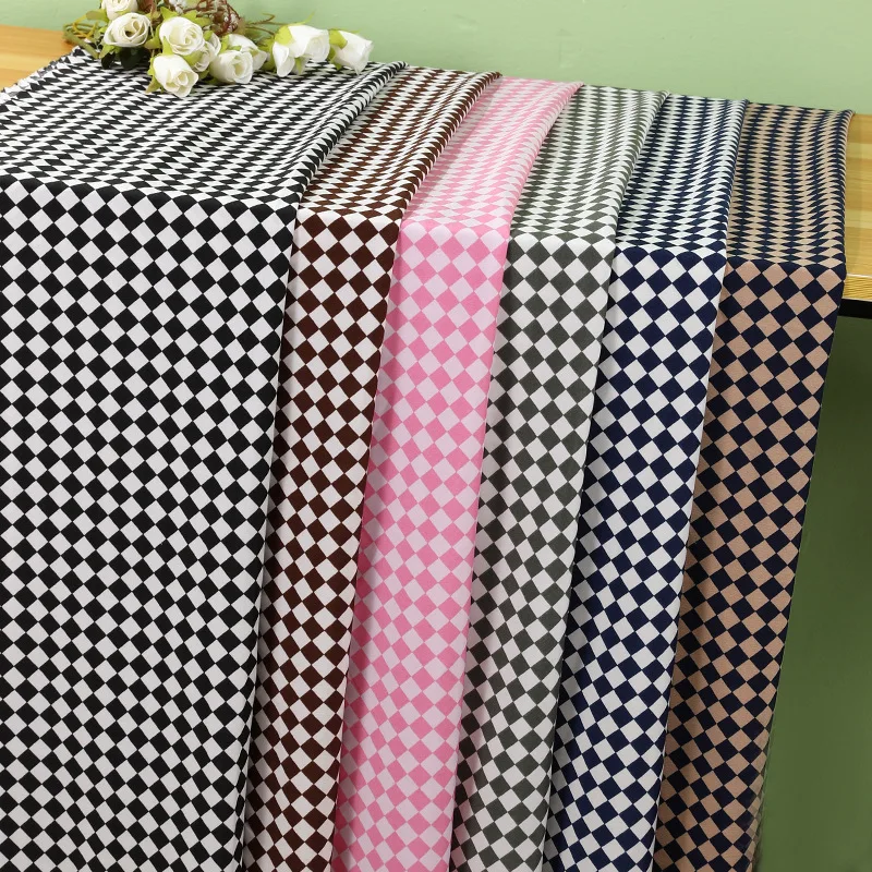 150cm Stretch Checked Fabric Fashion Checkerboard Checked Cloth Polyester Ammonia Fabric Sewing Clothing Fabric Handmade Fabric