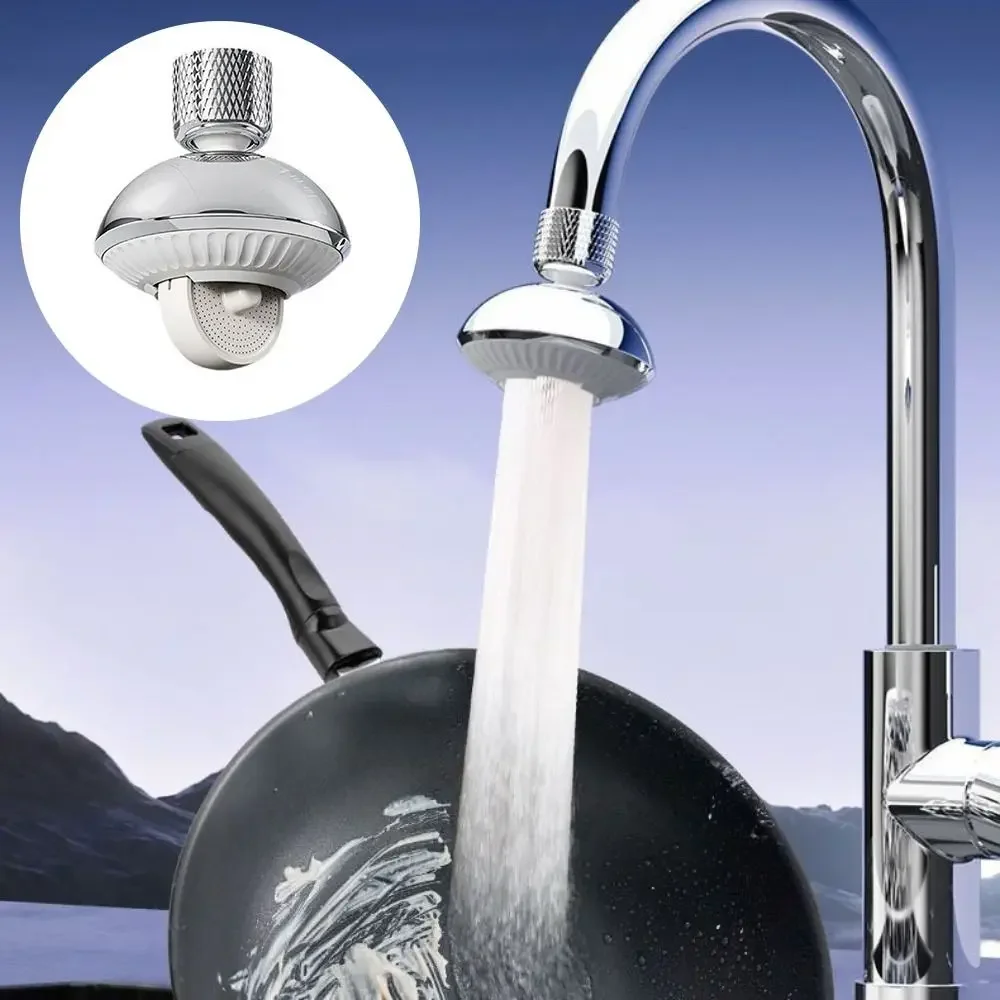 

Water Efficient Faucet Nozzle Not Splatters Flows Enhancing Tap Aerator For Kitchen Washbasin Extension Faucet ABS Silver