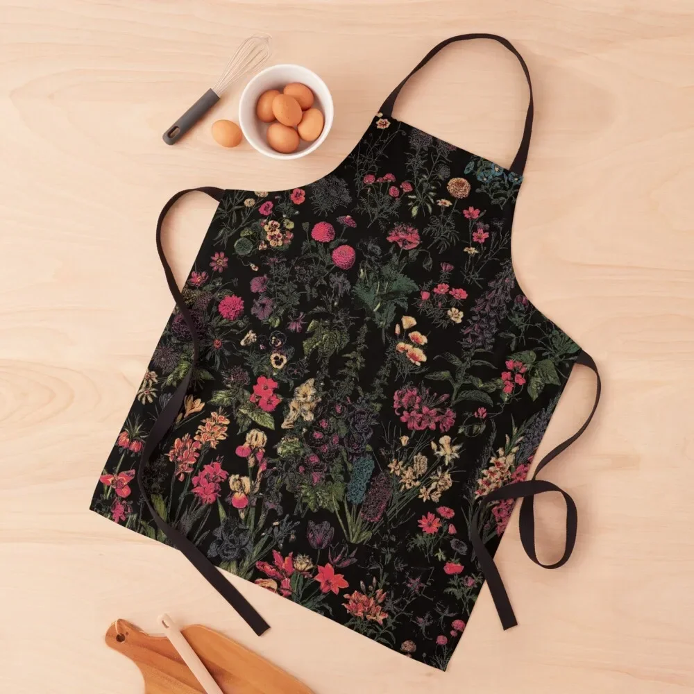 

Midnight Floral Apron home women Kitchen Items Barber Apron