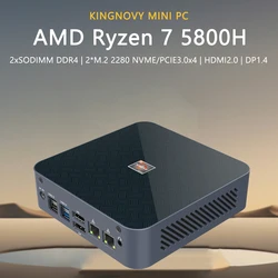 Mini PC AMD Ryzen7 5800H 9 5900HX Komputer stacjonarny 16G RAM + 512G SSD HDMI2.0 DP1.4 Type-C 4K@60Hz Wyjście Radeon Graphics Tower PC