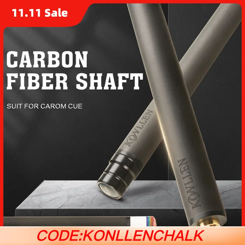 KONLLEN ألياف الكربون Carom جديلة عصا رمح مع Uni-Loc 3/8*8 دبوس مشترك 11.8-12 مللي متر تلميح رمح واحد ل 3 وسادة Carom جديلة عصا