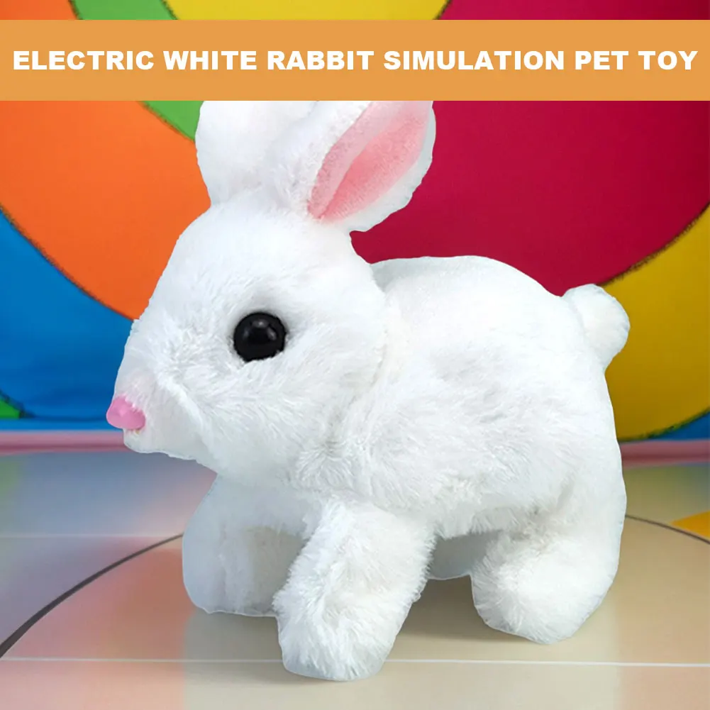 สัตว์เลี้ยงอิเล็กทรอนิกส์แบบโต้ตอบได้พร้อมเสียงและการเคลื่อนไหว ของเล่นกระต่ายเหมือนจริง ของเล่นตุ๊กตากระต่ายอีสเตอร์ ของขวัญสำหรับเด็กวัยหัดเดิน