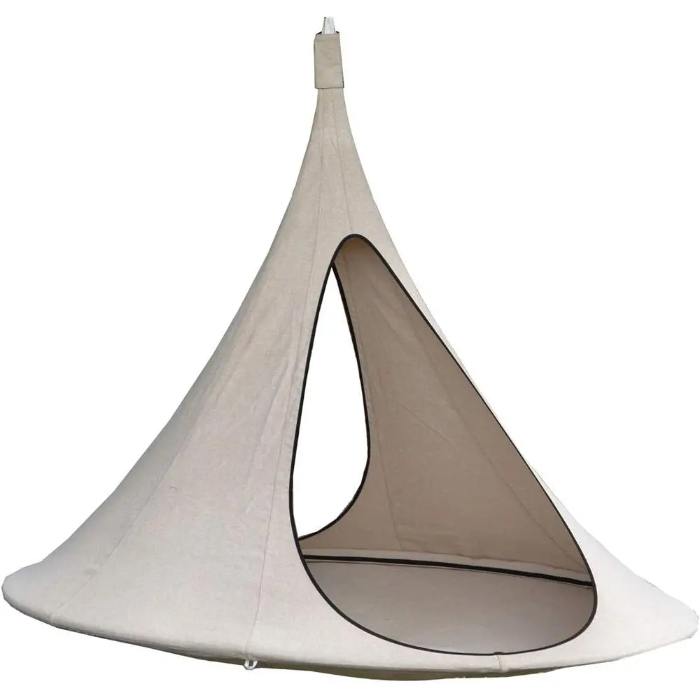 

Sand-Colored Cacoon Songo Swing Chair - Durable Indoor/Outdoor Olefin Canvas, Supports Up to 440 lbs