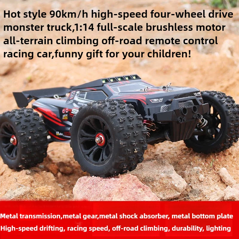 

Cool Stuff Toy Car Funny Gift-90km/h High-speed 4WD Rc Truck,1:14 Brushless All-terrain Climbing Off-road Rc Cars,Toys for Boys