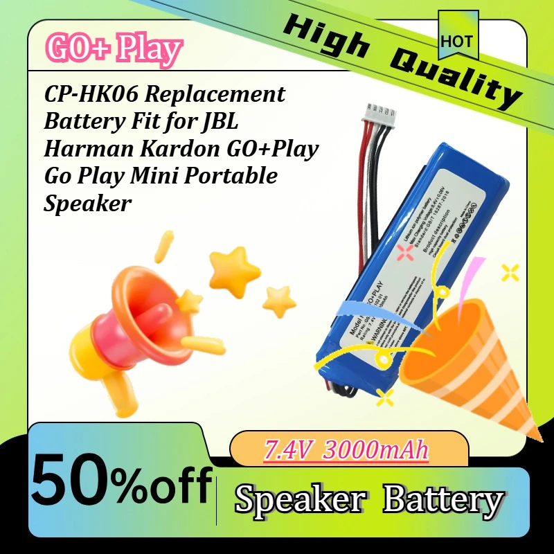 

7.4V 3000mAh CP-HK06 Replacement Battery Fit for J B L Harman Kardon GO+Play Go Play Mini Portable Speaker