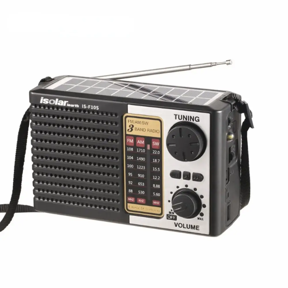 Emergency Portable Solar Radio Multi Band FM AM Full Band SW Radio Wireless Bluetooth High Sensitivity LED Flashlight