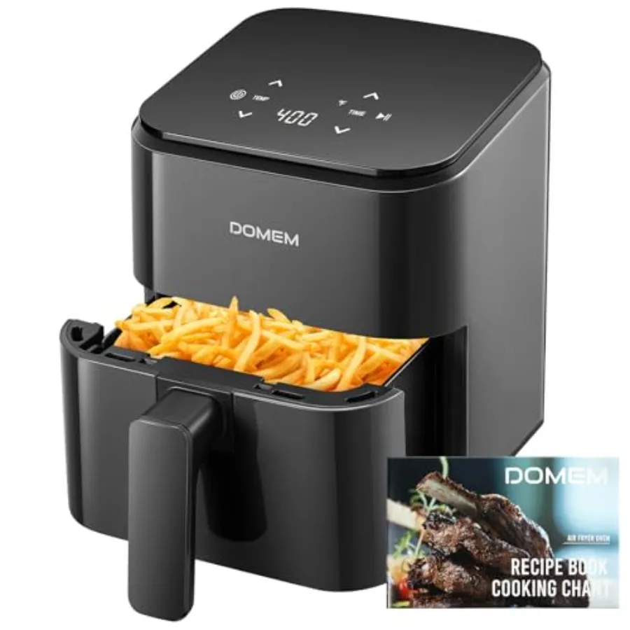 

3 Qt Compact Air Fryer with Non-Stick Basket and Rack User Friendly Simple Touchscreen Cook in Simple Steps Low-Oil Cooking Sma
