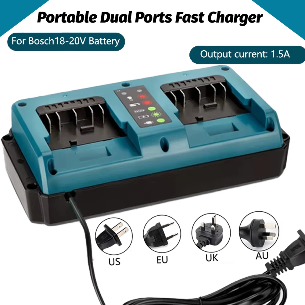 

Для Bosch 18-20 В литий-ионный аккумулятор с двойной зарядкой, быстрое зарядное устройство со светодиодным индикатором, сменное зарядное устройство