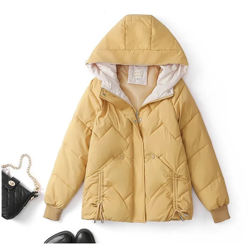 

2025 Autumn Winter New Korean Version of Thick Jacket Short Overcoat Women Down Cotton-padded Wind Loose Cotton Coats Female