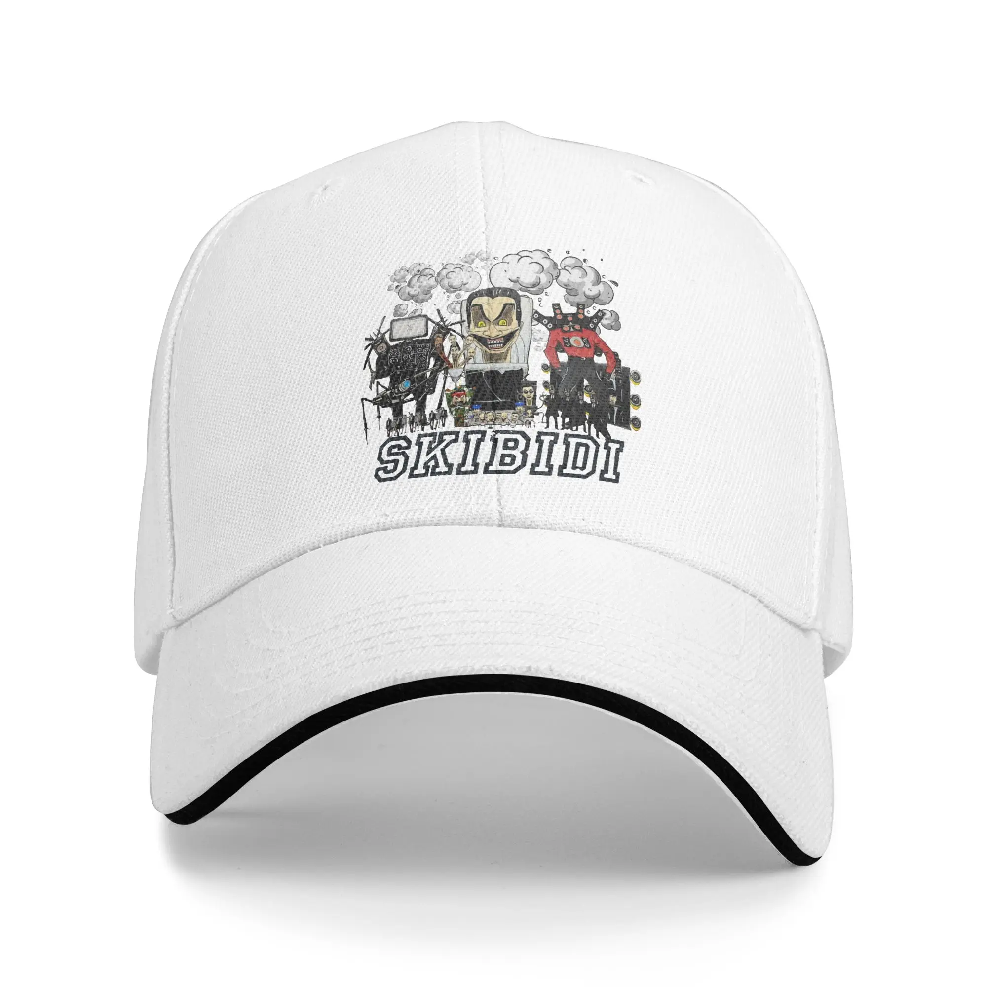 Skibidi Toilet Funny Game  Baseball Cap Hip Hop  Sandwich Caps Unisex Adjustable Headwear Activities