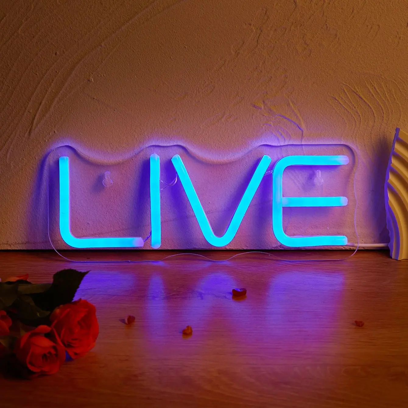 Chi-buy LED Neon LIVE USB Powered Neon Signs Night Light 3D Wall Art Bedroom Living Room Decor Lamp Signs