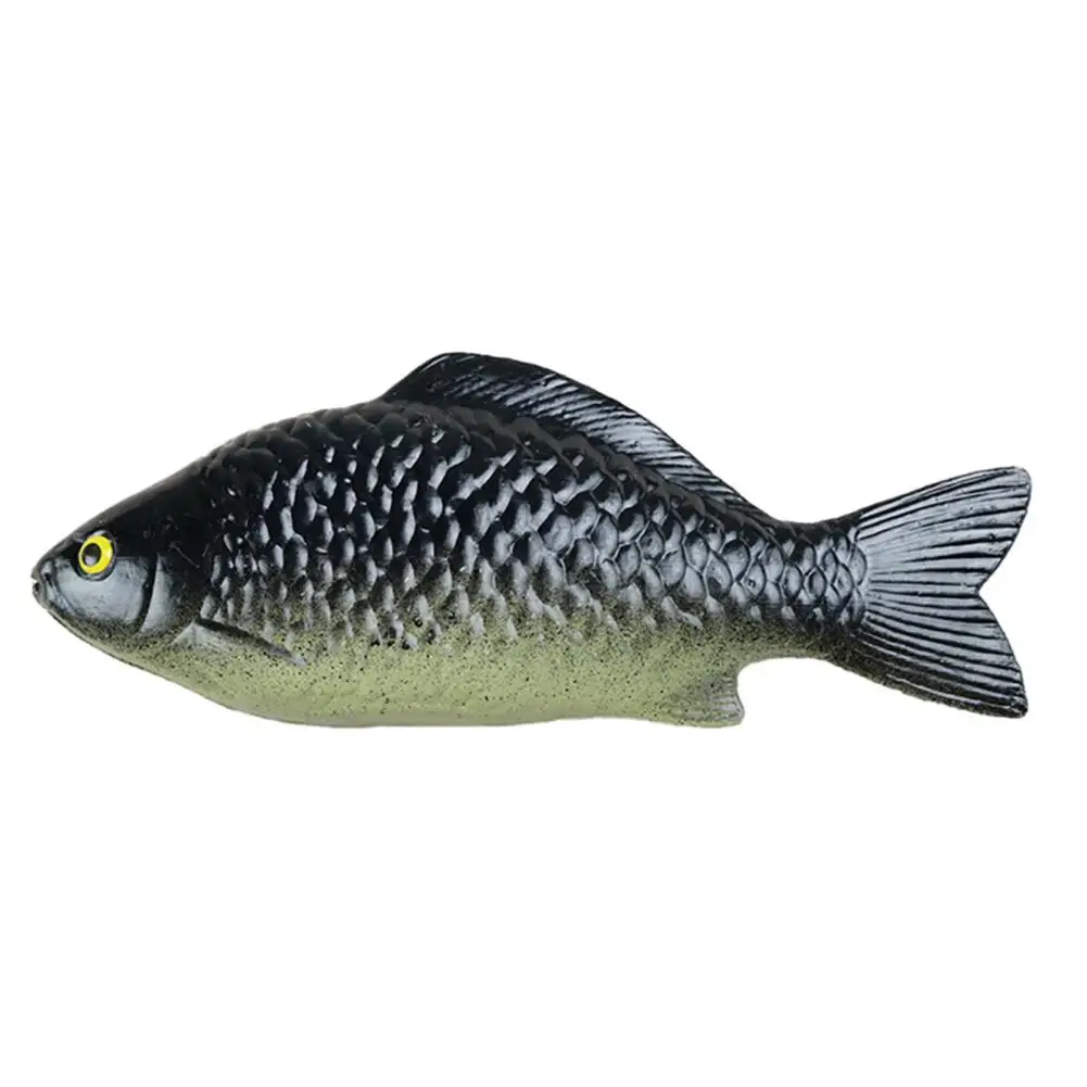 Figurine crucian artificielle noir et blanc, modèle de poisson simulé, décoration, ornement, jouet d'apprentissage des animaux pour enfants, accessoire Photo