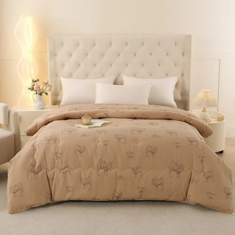 

2025 new thickened polished camel hair quilt winter quilt student spring and autumn universal warm quilt in all seasons
