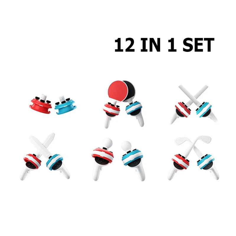 1 Set 12 In 1 Table Tennis Racket Workout VR Game Controller VR Golf Accessories For Oculus Quest 2 Golf Clubs VR Accessories