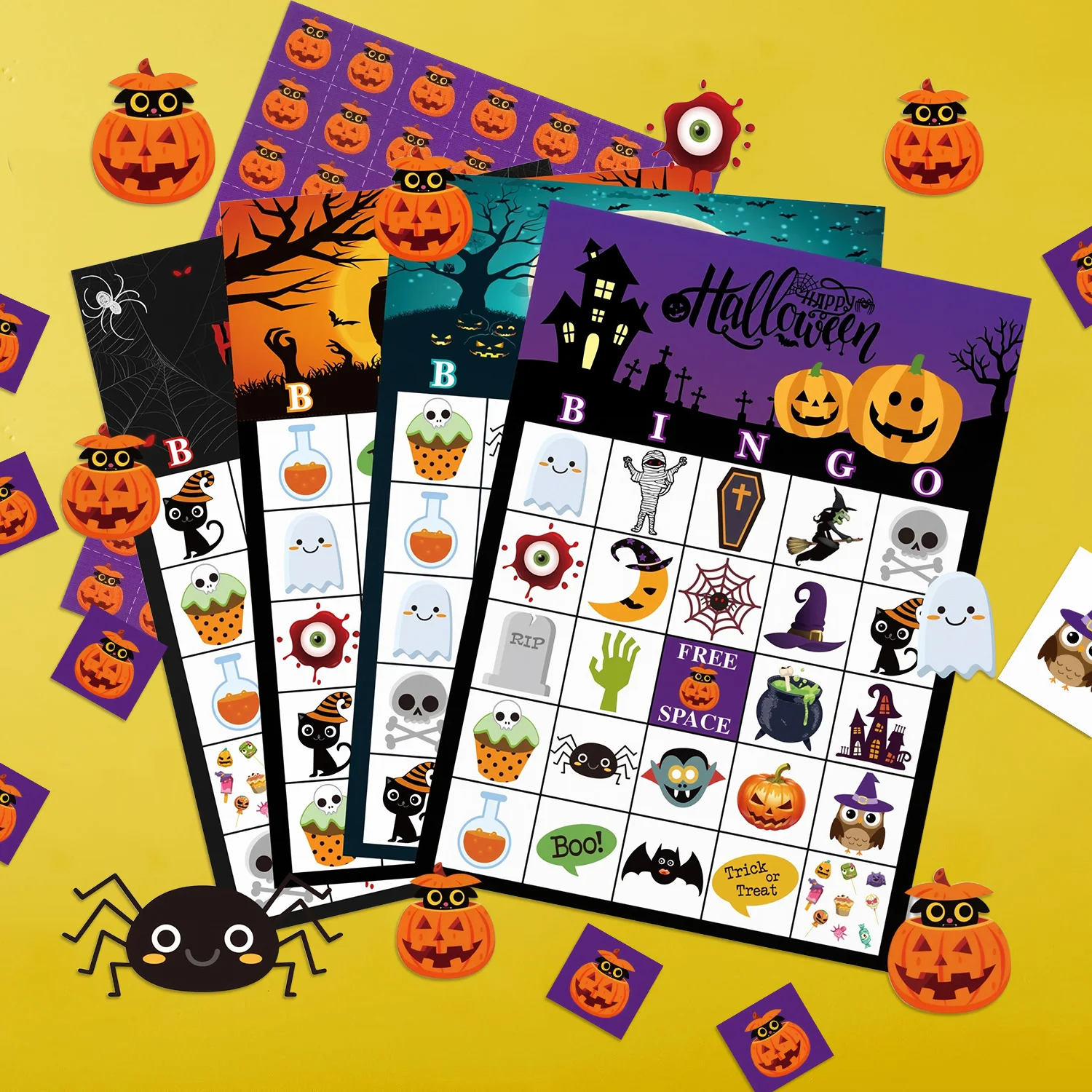 ハロウィンビンゴパーティーテーブルカード パンプキンウィザー - Party Games No Props のレビューと価格