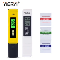 Yieryi cyfrowy ph-metr 3 in1 TDS EC TEMP Tester jakości wody ATC akwarium analizator przewodności instrumenty 0-9999Us/Cm/Ppm