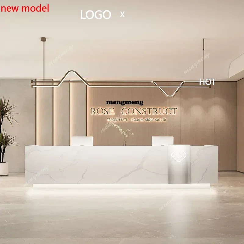 H132 European Counter Aesthetic Salon Reception Help Desk Modern Furniture Long Beauty Institute Luxury Mostrador Home Furniture