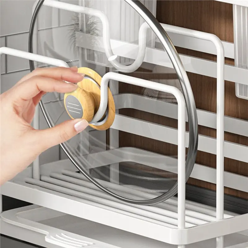 IALJ-المطبخ تخزين الرف متعددة الوظائف متعددة الوظائف بالوعة حامل حامل الصلب الصابون رف منشفة حامل المطبخ