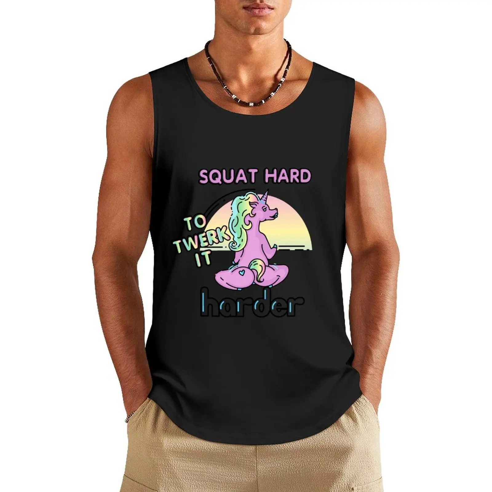 

Twerking Unicorn for Twerk Team GYM Workout Tank Top sleeveless fashion 2025 man bodybuilding men Men's gym t-shirt