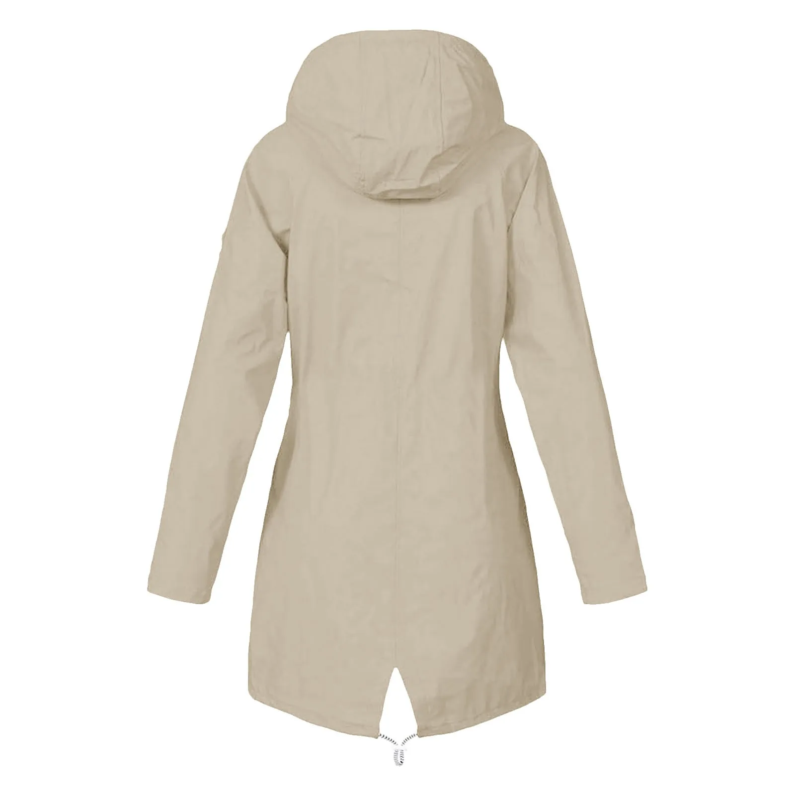 Women's Zip-up Hooded Jacket Outdoor Hiking Jacket Coat Solid Color Waterproof Windproof Rain Jackets Hooded Coat with Pocket view 3