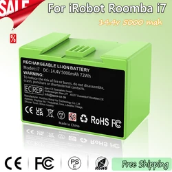 14.4V 5000mAh Replacement i7 Battery For iRobot Roomba e and i Series i7+ e5 7150 7550 i3 3150 i3+ 3550 i4 4150 i4+ 4624864