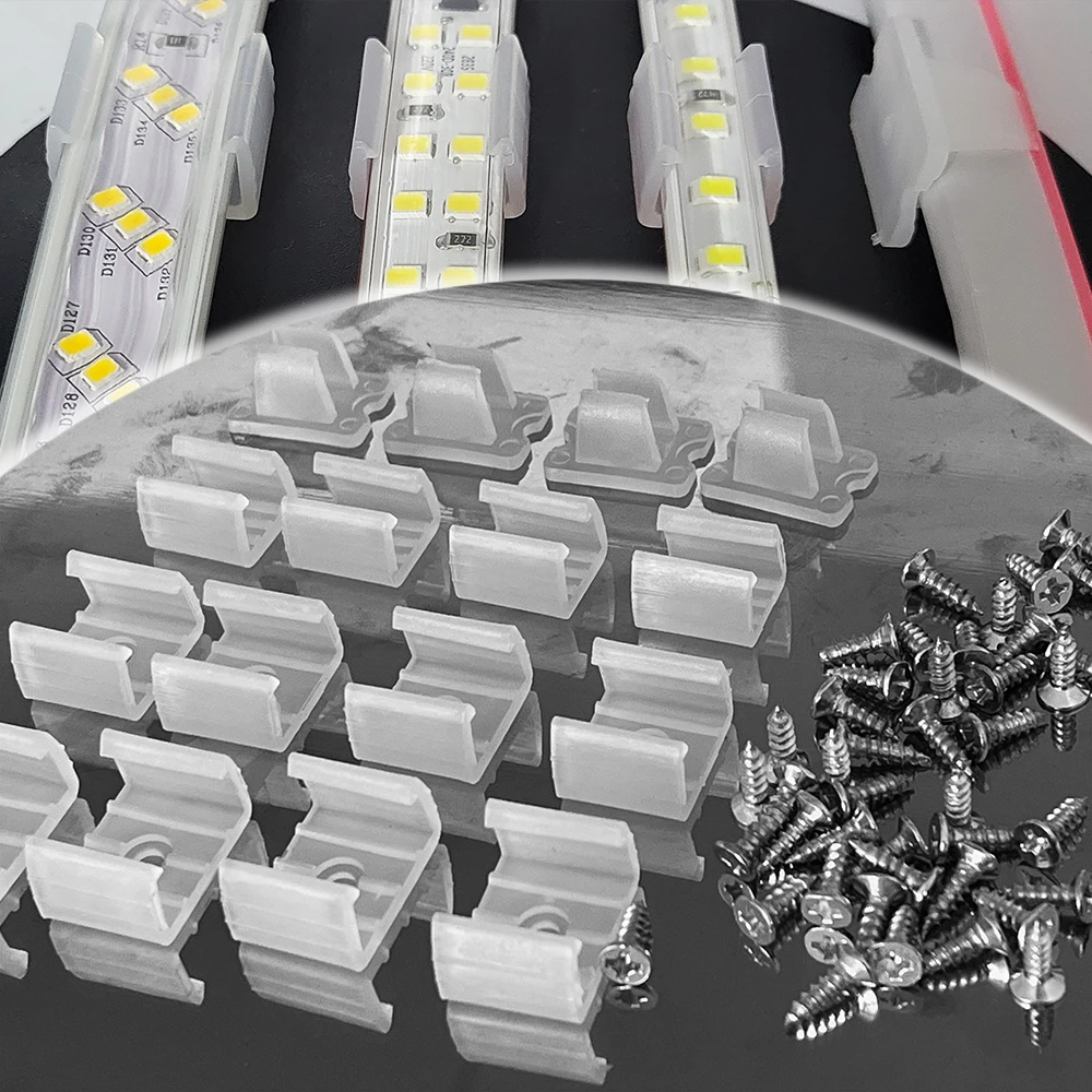 10 szt.-100 szt. Złącze Led akcesoria z tworzywa sztucznego zaciski wysokiej jakości klamra do mocowania na ścianę do lampa neonowa RGB 220V