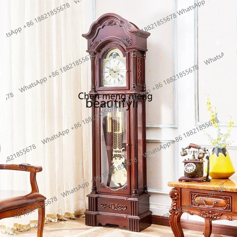 

B178 Original Mechanical Solid Wood the Grandfather Clock Chinese Retro Vertical Clock Living Room American Clock