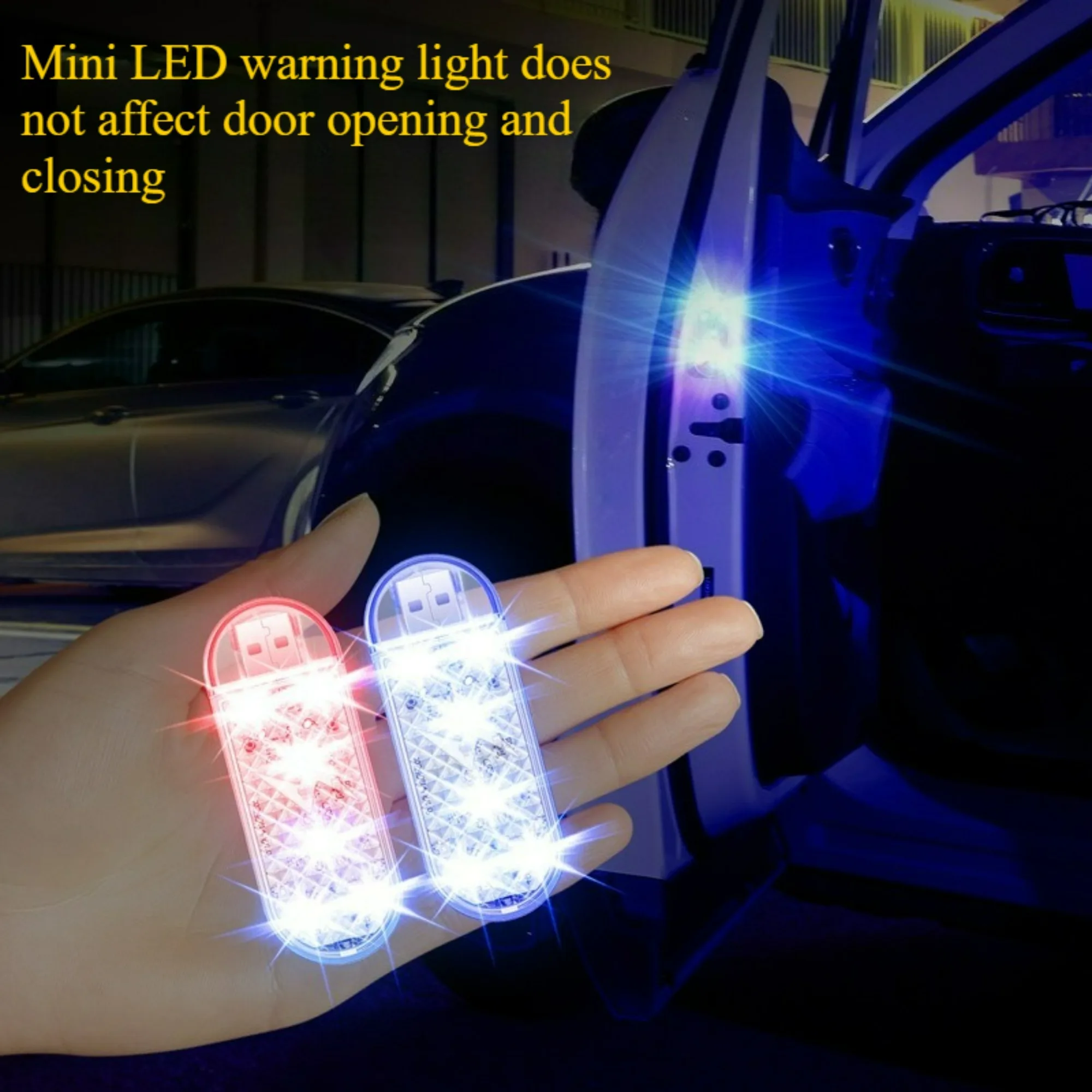 Mini-Magnet-Warnleuchte für Autotüren mit integriertem USB-Ladeanschluss für Kollisions- und Warnleuchte am hinteren Ende