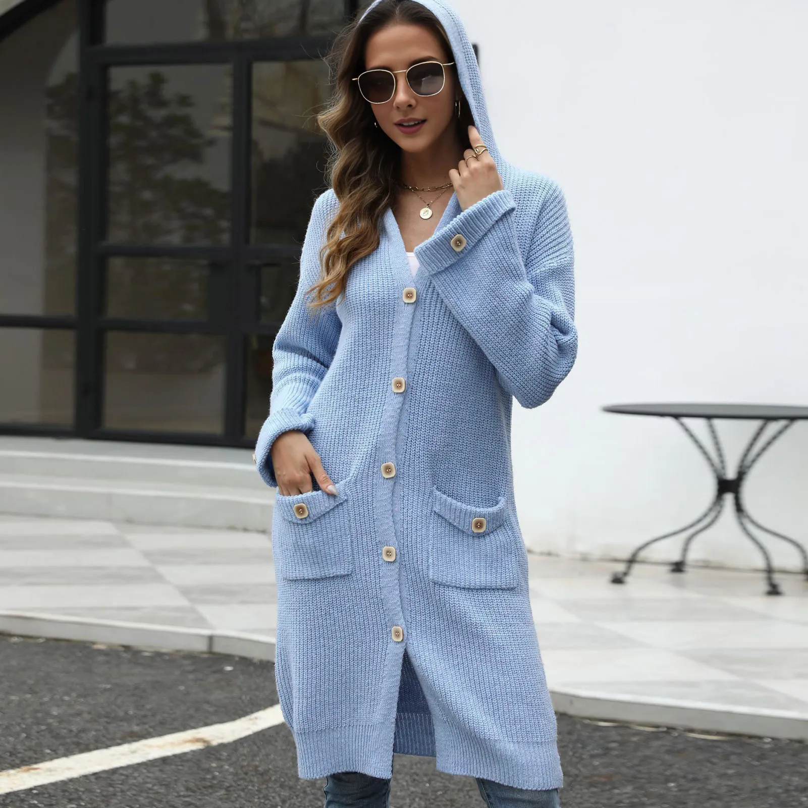 2021 Womens Boho Patchwork Cardigan Casual Loose Long Sweater Open Front Knit Sweaters Coat Korean Style Sweater For Women Daily