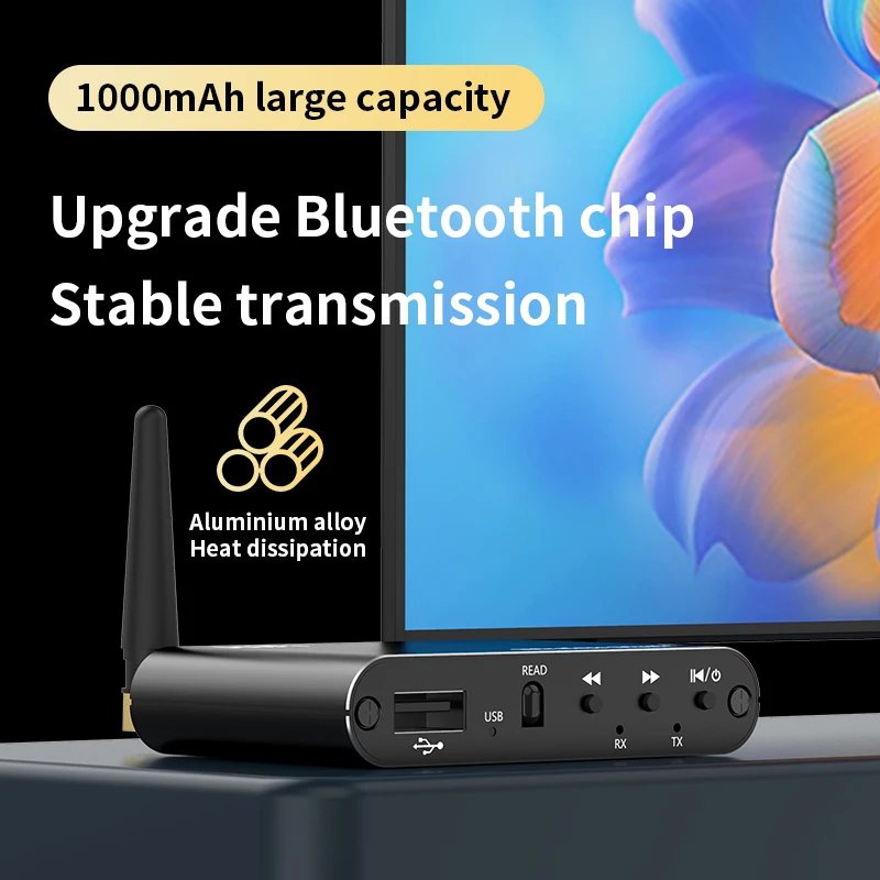 VAORLO pemancar penerima Audio Bluetooth 5.4, adaptor musik Stereo nirkabel Aux 3.5mm dengan Remote kontrol IR
