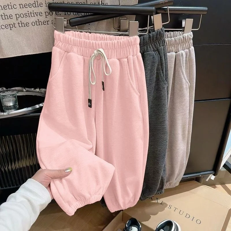 Korean Children Sports Pants Kids Baby Boys Girls Trousers Toddler Pull-On Pant Loose Casual Sport Pants Oversize Jogger Pants
