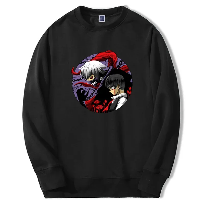 

2024 spring mens fashion hoodies Tokyo Ghoul Japanese anime unisex sweatshirts crewneck Harajuku sportswear hip hop pullover