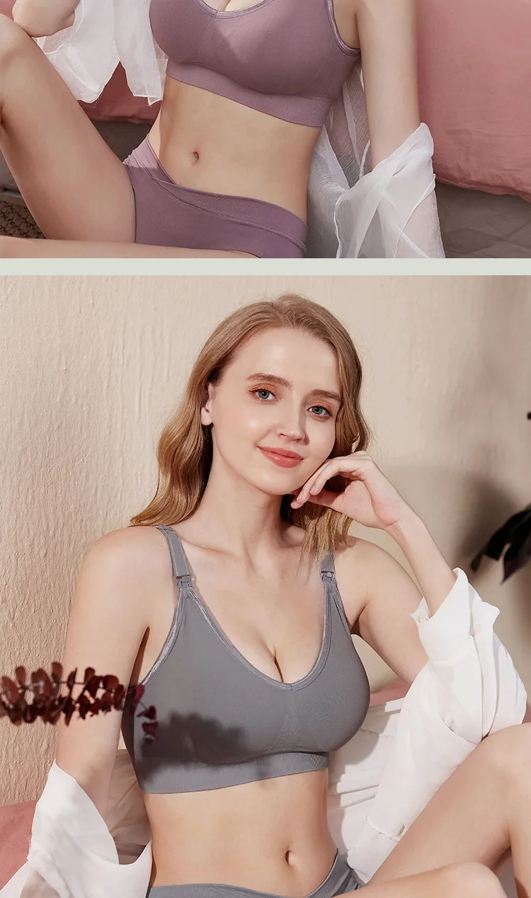 Still-BH Frauen hochela tische Push-up Einhand-Schnalle BHs Schwangerschaft Frau drahtlose Still unterwäsche 2024 – Detail 16