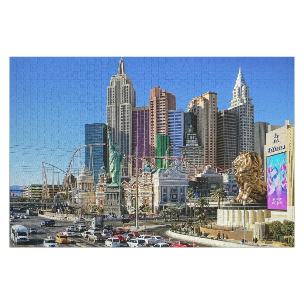 

New York, New York Las Vegas Jigsaw Puzzle Custom Gift Jigsaw For Kids Puzzle