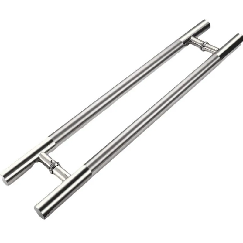 

Glass door handle Thickened stainless steel wooden door handrail Tempered glass Frameless glass door opposite handle