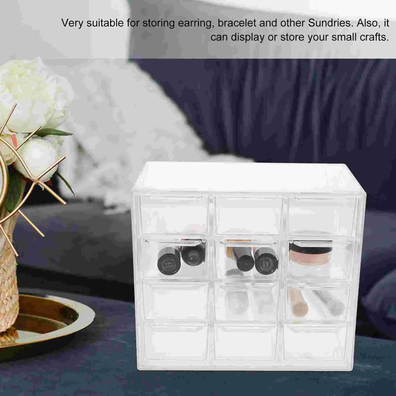 Transparent Drawer Box Storage Organizer Stationery Container Household Office