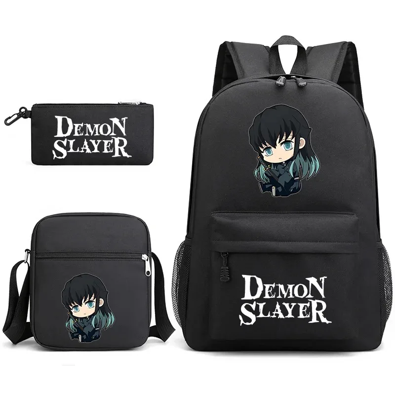 

Милый рюкзак с мультяшным принтом Tokitou Muichirou в стиле аниме, школьный рюкзак Dairong из трех предметов, сумка-карандаш