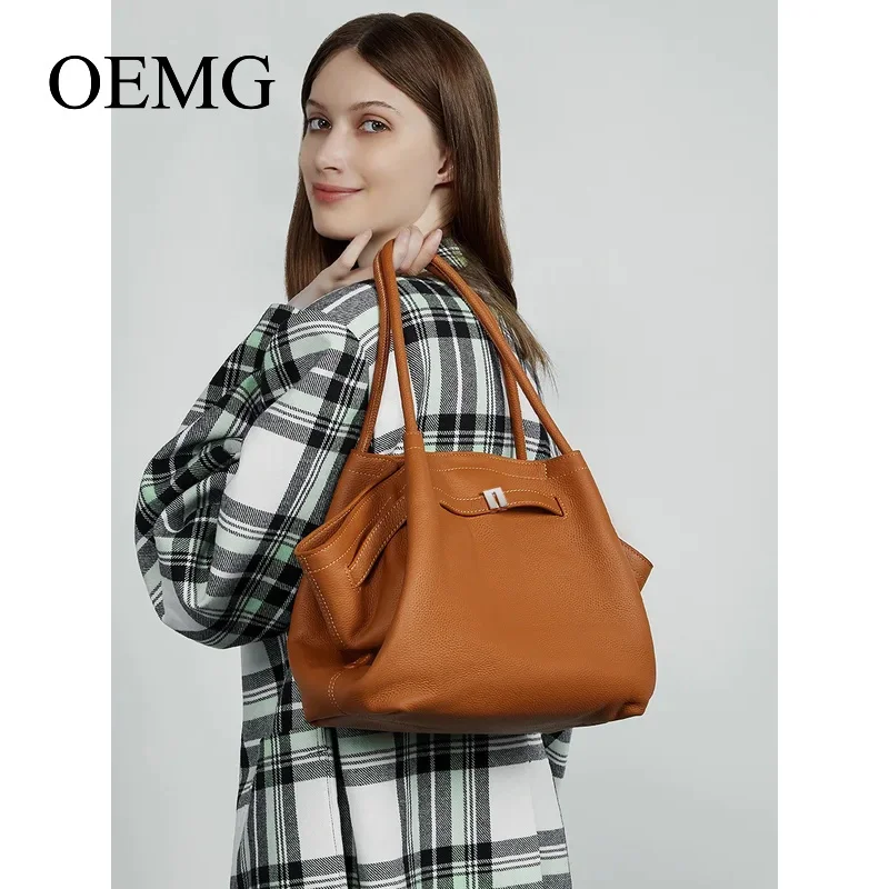 

OEMG женская сумка из натуральной коровьей кожи, женская сумка, сумка через плечо, роскошная сумка через плечо, большая вместительная сумка