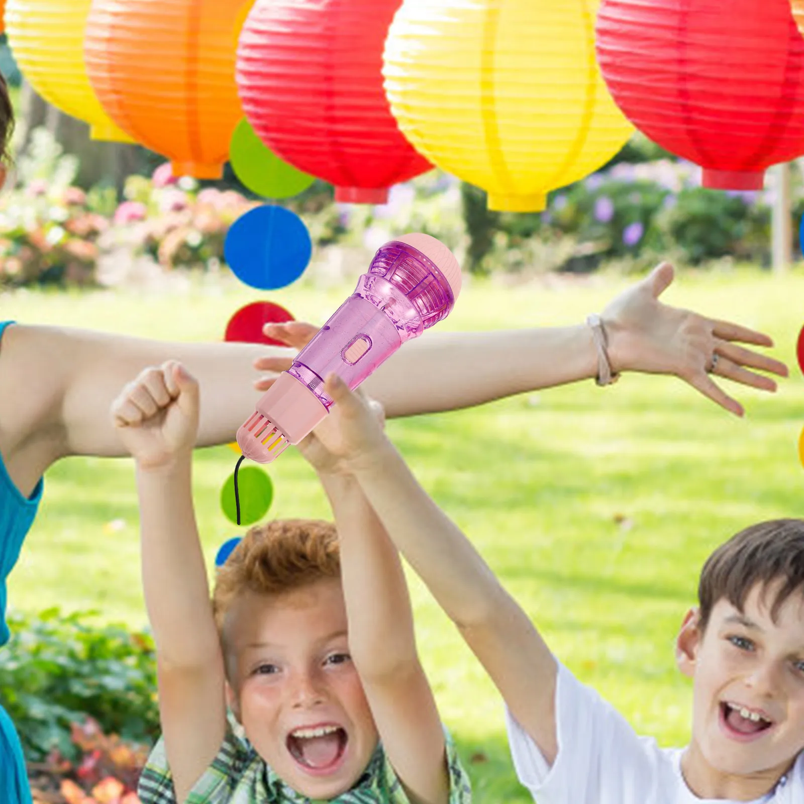 

2 Pcs Microphone Toy Childrens Toddler Kid Toys Echo Microphone/Light Hand Bell