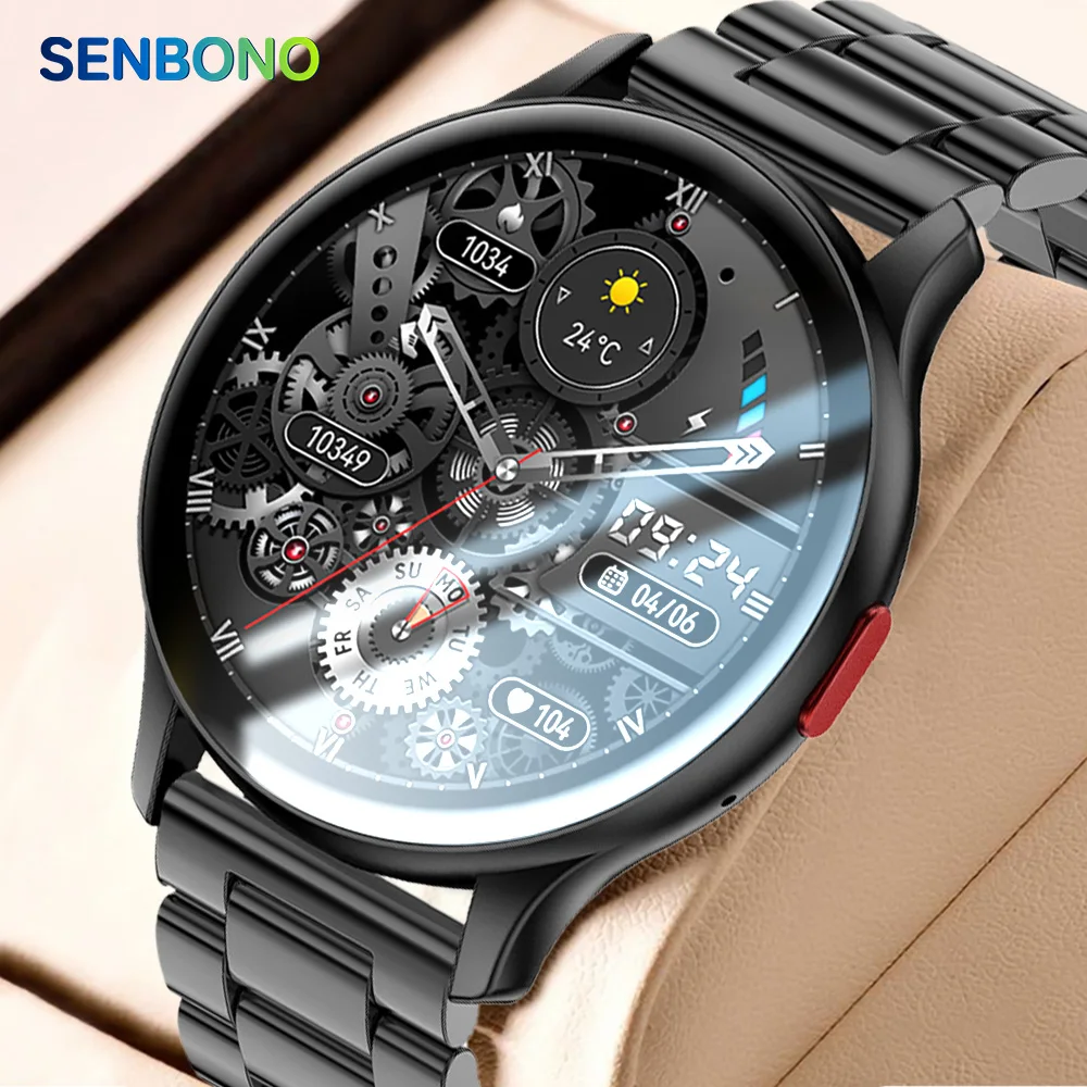 

SENBONO 1.43inch AMOLED Smart Watch Men Sport Tracker Men Women Watch BT Answer Call 100+ Sport Mode IP68 Waterproof Smartwatch