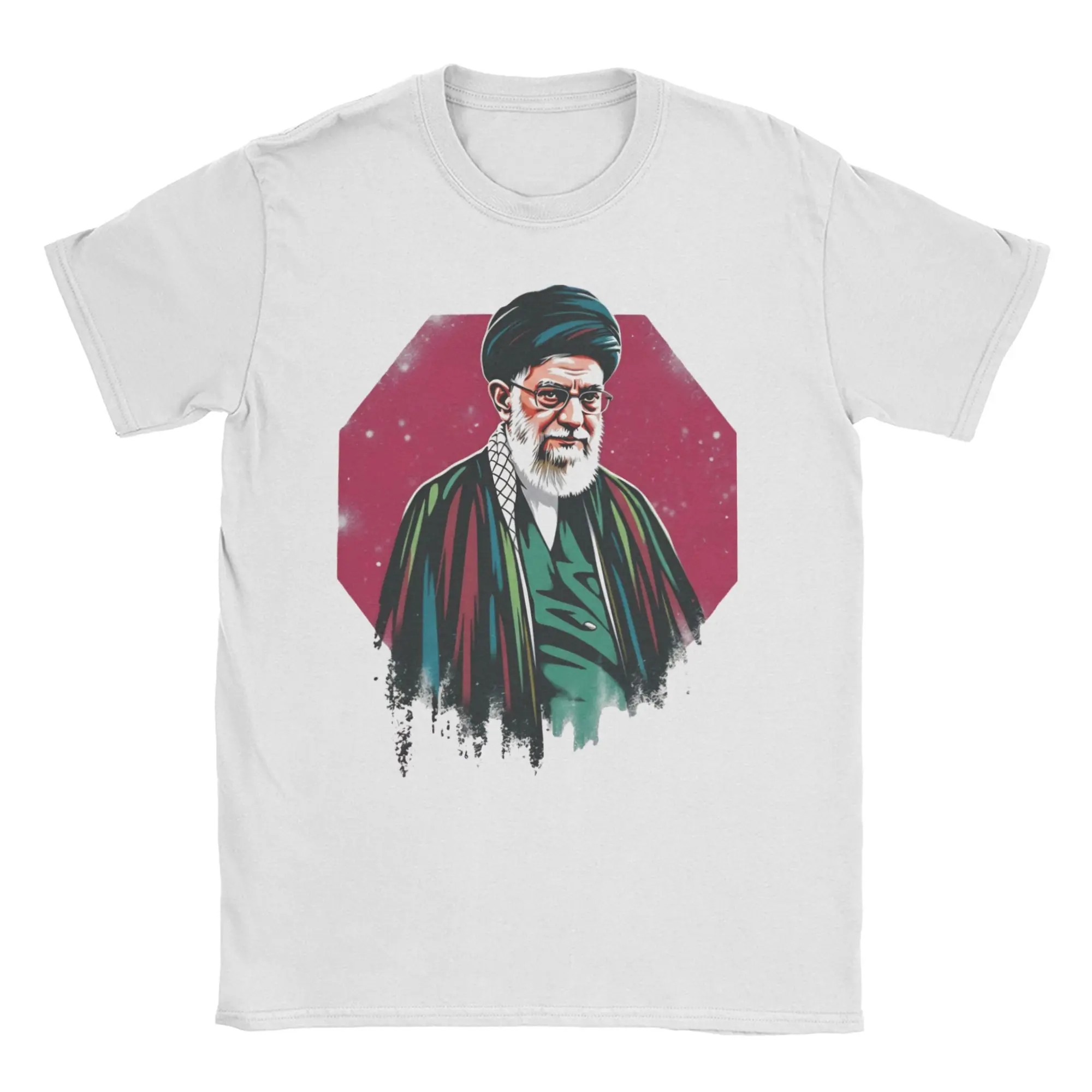 

Ali K-Khamenei T Shirt Men's Cotton Novelty T-Shirts Round Collar Tees Short Sleeve Tops Unique