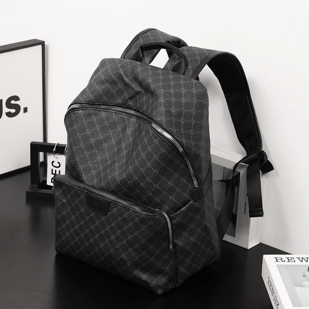 Fashionable New Men's Backpack Trendy Brand Large Capacity Male Bag Lightweight Business Laptop Plaid Backpack