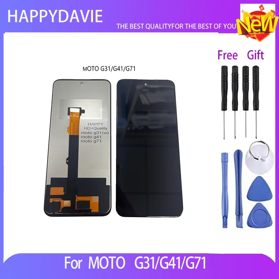 High quality HD+ 500+ brightness 6.4-inch TFT suitable for MOTO G31 G41 G71  monitor, digital touch screen replacement