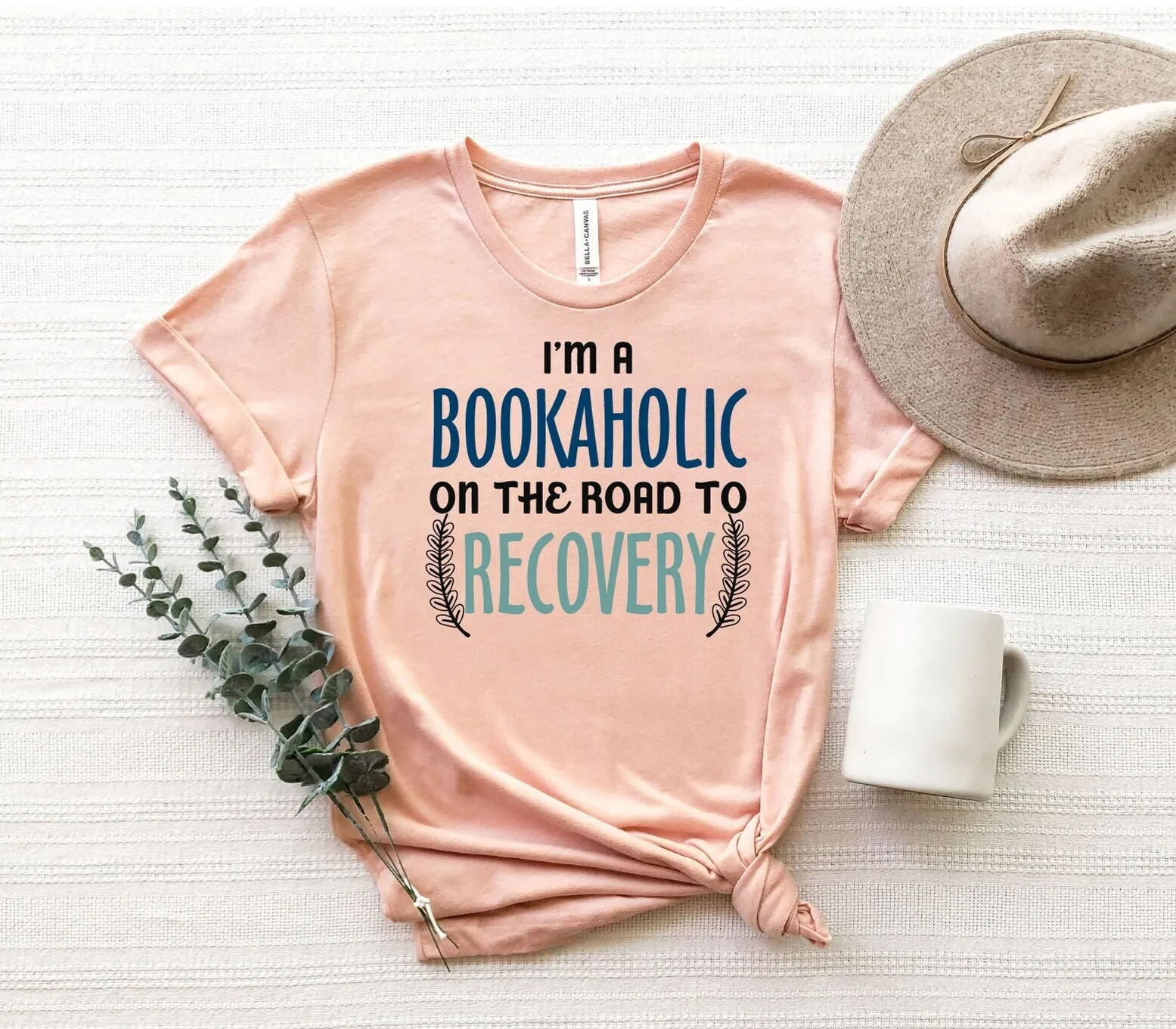 I Am A Bookaholic On The Road To Recovery T Shirt Cute Book Funny Lover Passion Bookish