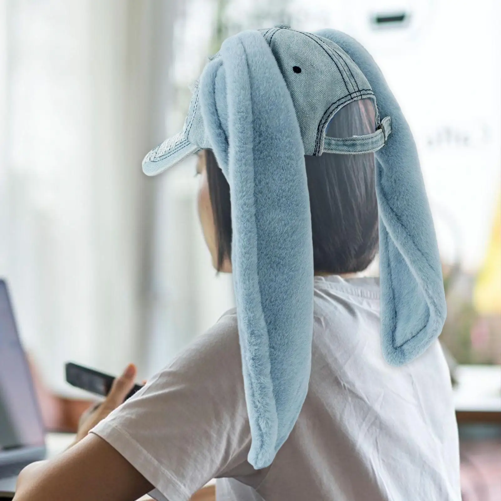 قبعة بيسبول نسائية مع أذن أرنب طويلة قابلة للتنفس، قبعة أذن أرنب عالمية مناسبة لعطلة النشاط والحفلات الصيفية