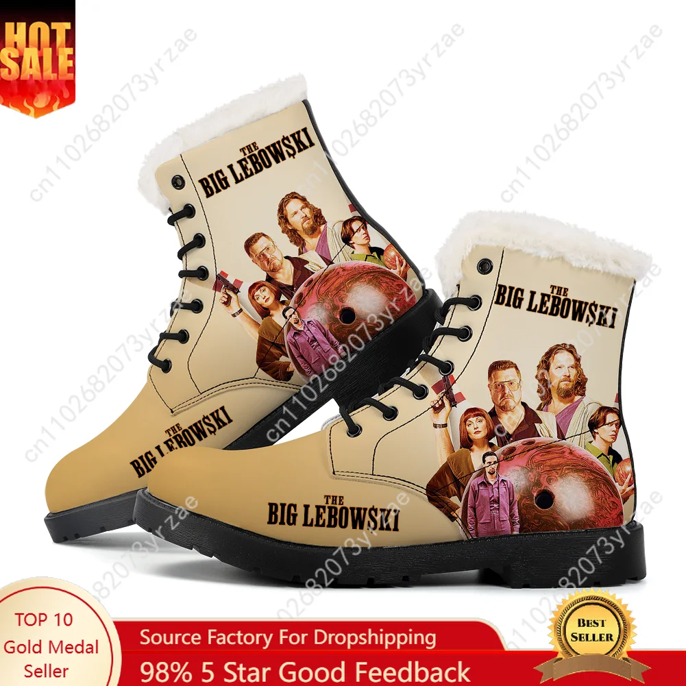 The Big Lebowski Plush Boot Men Women Teenager Casual Shoe Outdoor Warm Boot High Quality Personalized Pattern Custom Shoes