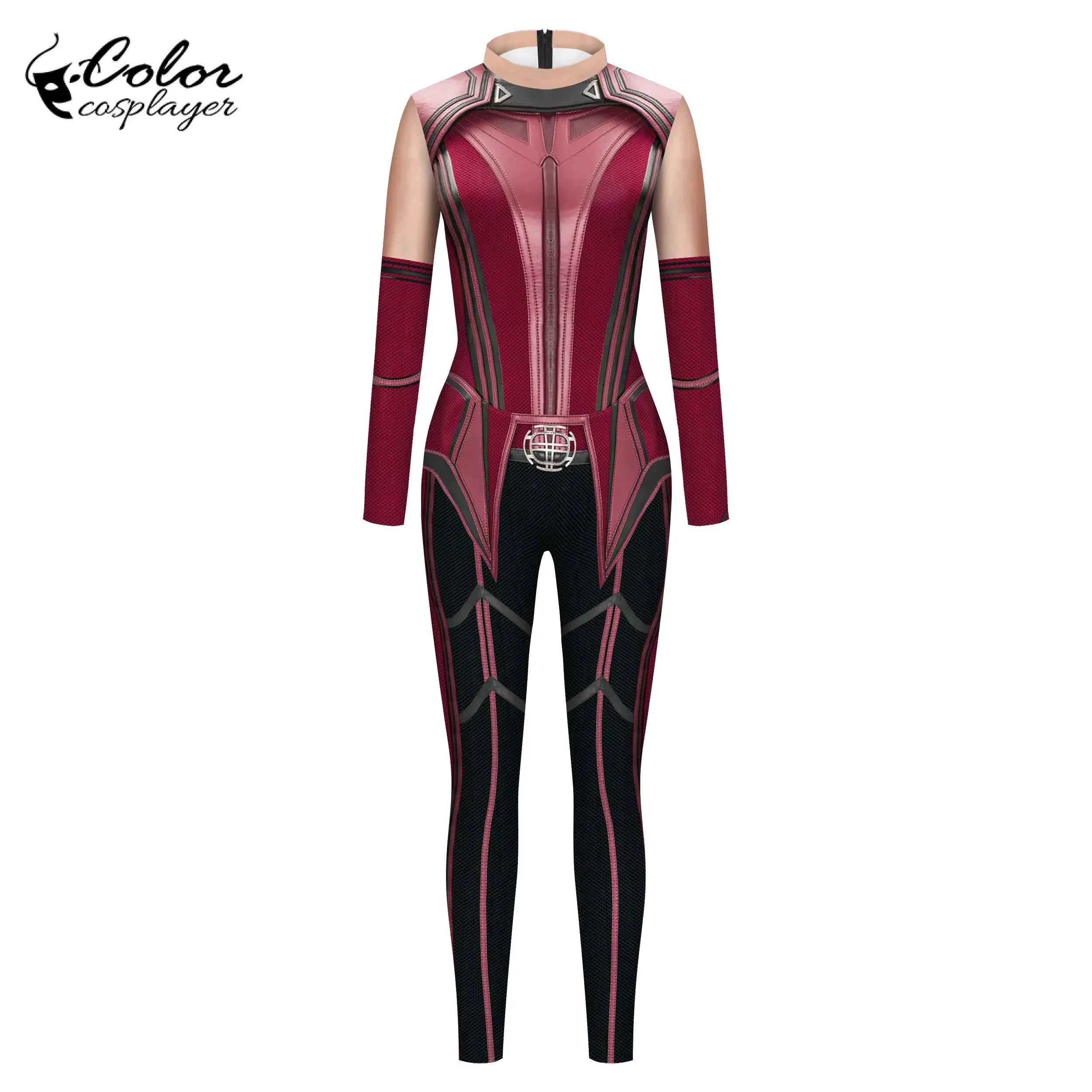 Color Cosplayer Anime Cosplay Jumpsuit Movie Cos Bodysuit Long Sleeve Zipper Catsuit Halloween Party Costume Adult Zentai