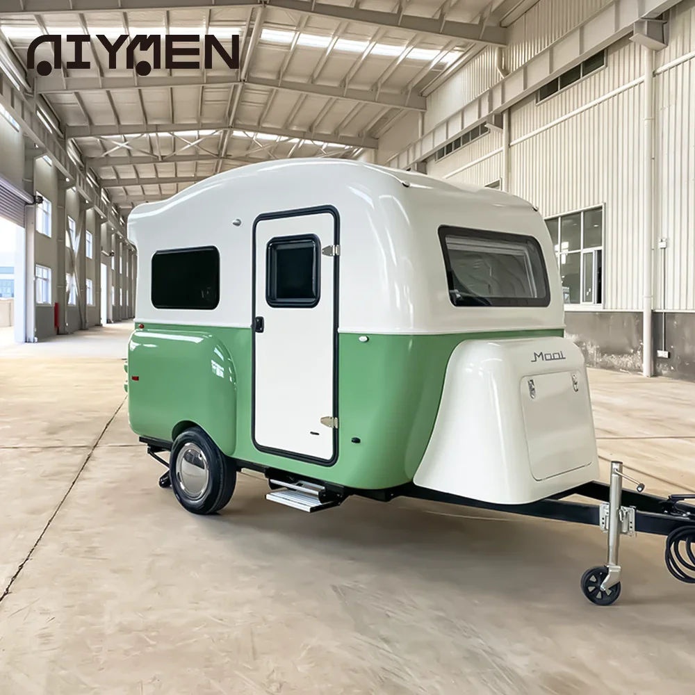 티어드롭 라이트 럭셔리 미니 4x4 RV 오프로드 자전거 캠핑 패널, 초경량 확장형 유리 섬유 트레일러, 욕실 변기 포함