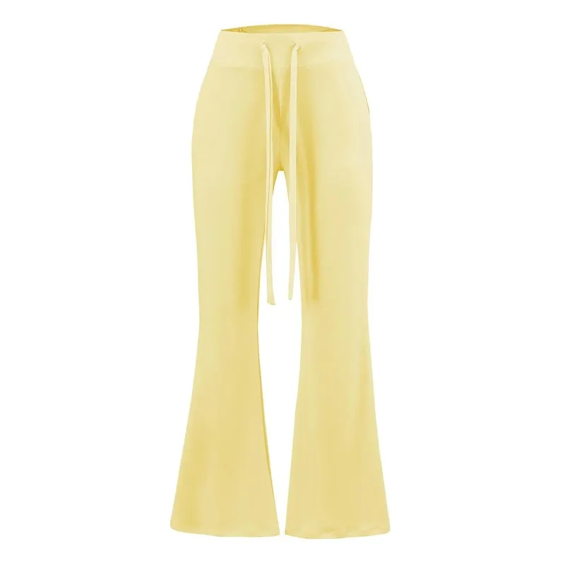 Women's Low Waist Drawstring Sweatpants Streetwear High-Rise Tight Fitting Trousers Casual Long Pants Y2K Fashion