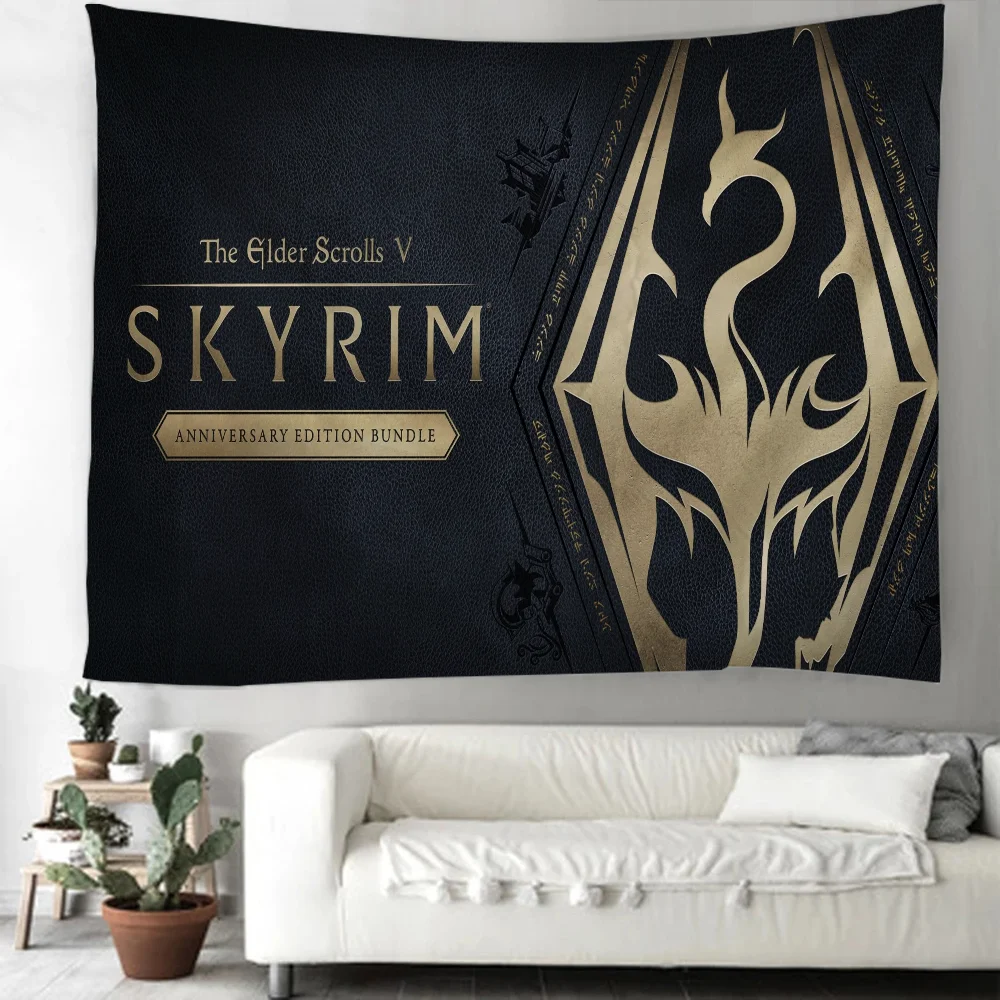 Panoramic Wallpaper Tapestry Wall Hanging Skyrim Decoration Home Decor Headboards Room Aesthetic Bedroom Decorative Accessories